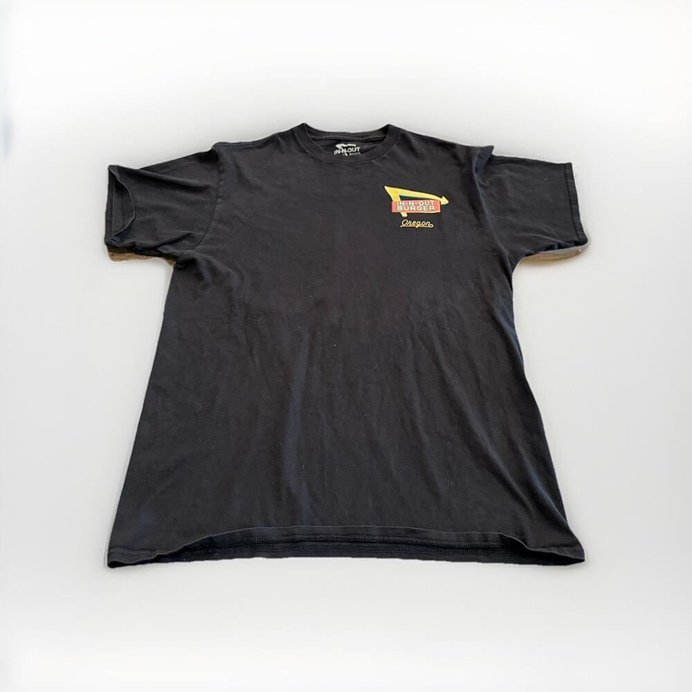 In-N-Out Oregon Mens Black Short Sleeve T-Shirt Size M Medium 100% Cotton